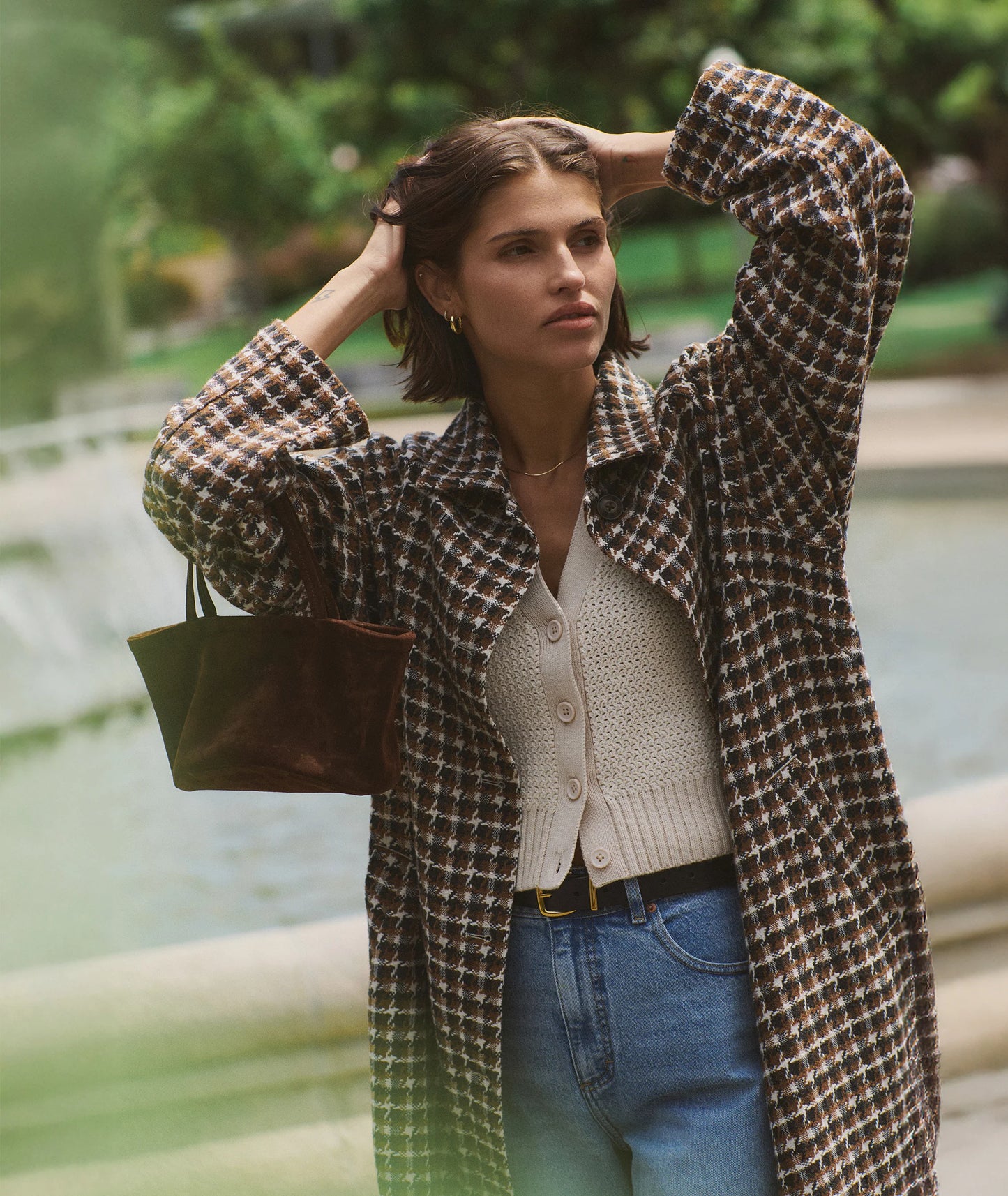 Marine Layer Women’s Hayes Houndstooth Trench Coat