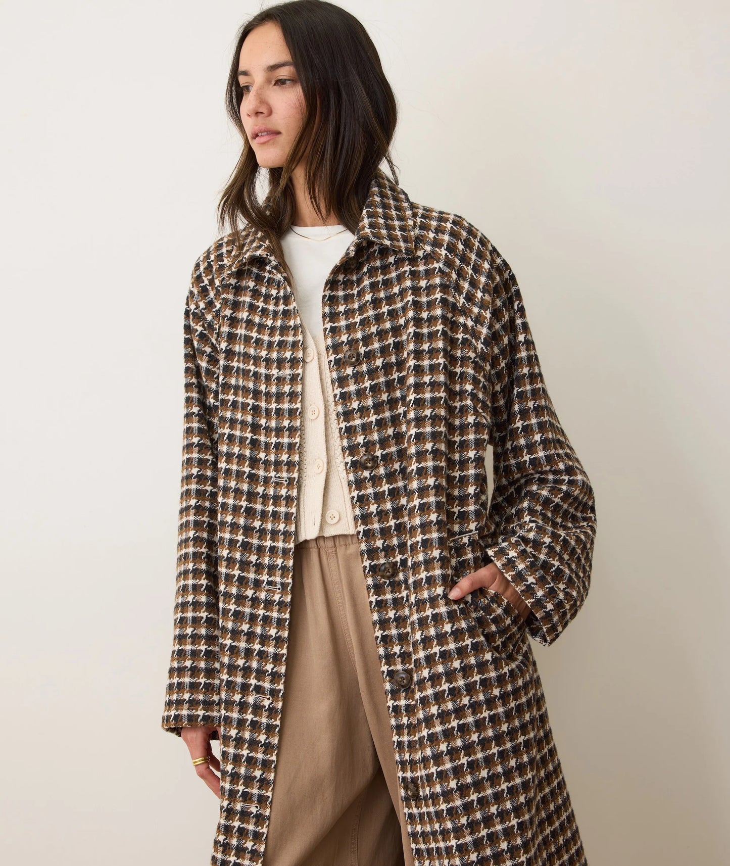 Marine Layer Women’s Hayes Houndstooth Trench Coat