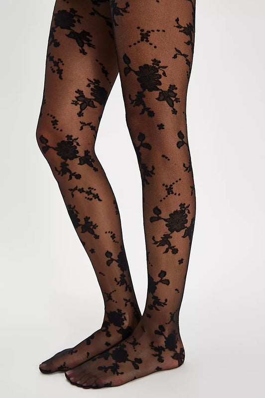 Free People Women’s Flocked Floral Tight
