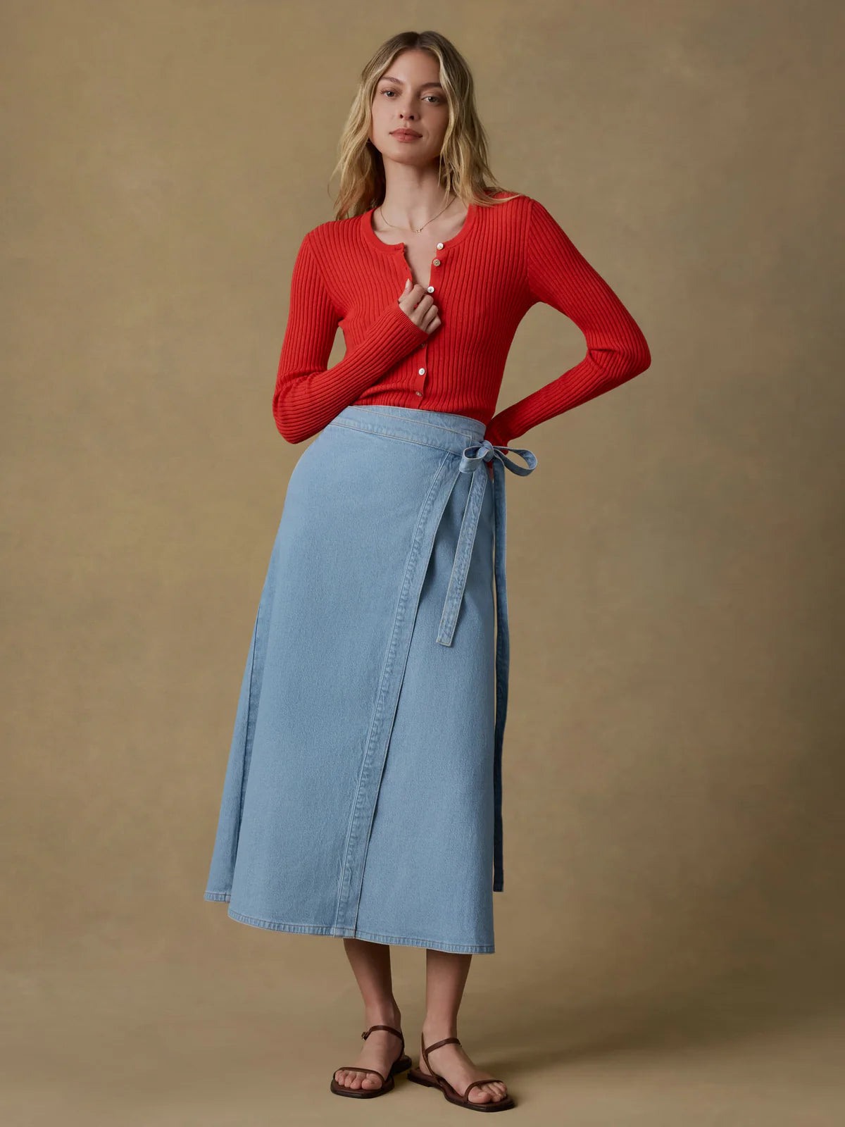 Faherty Women’s Solstice Denim Wrap Skirt