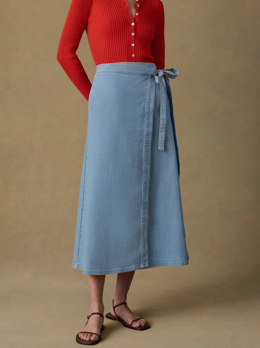 Faherty Women’s Solstice Denim Wrap Skirt