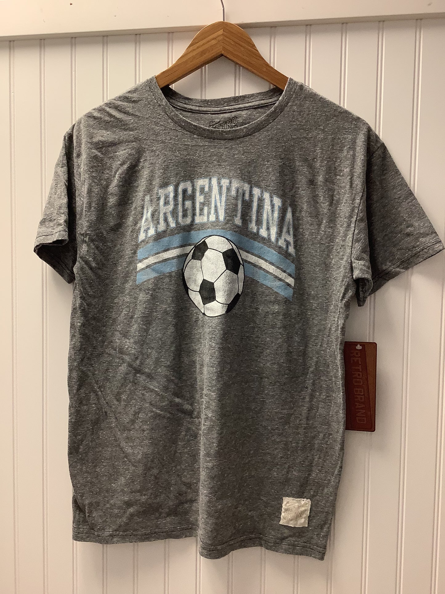 Retro Brand Argentina Soccer Tri-Blend SS Crew Tee