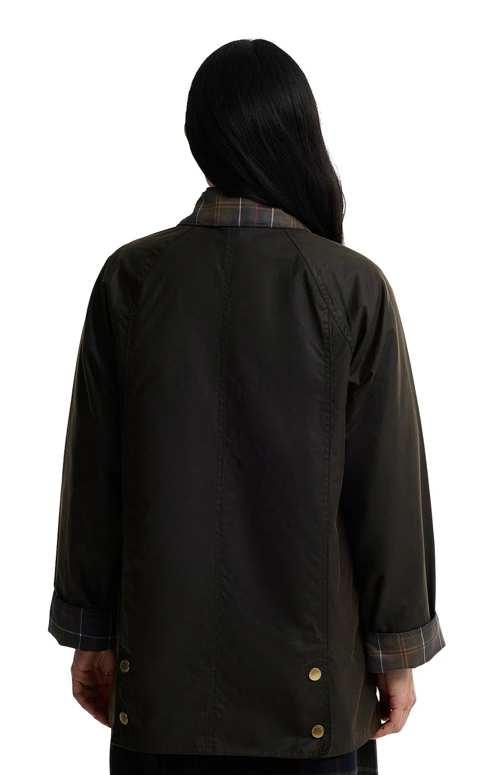 Barbour Women’s Icons Tartan Collar Modern Beadnell Wax Jacket
