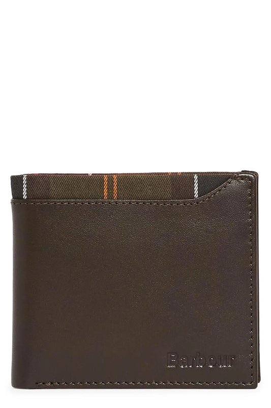 Barbour Brodick Leather/Tartan Billfold Wallet