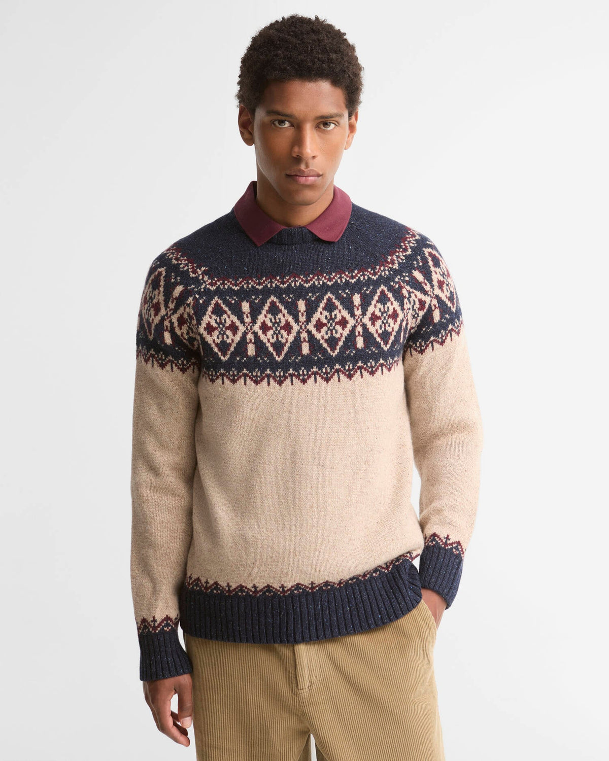 Barbour Men’s Tisbury Fairisle Crew Neck Sweater