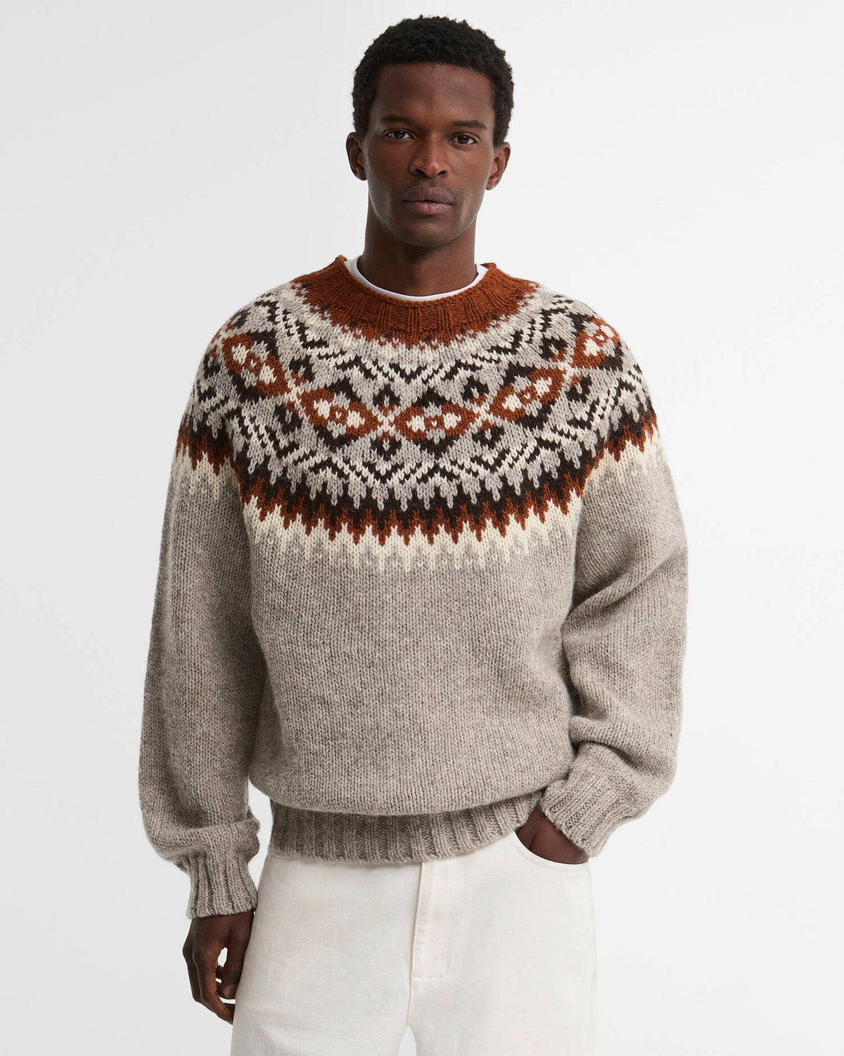Barbour Men’s Scottish Made Fairisle Crew Sweater